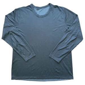 Lululemon Long Sleeve Shirt Mens XL Grey Reversible Activewear Crewneck Tech Top